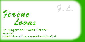 ferenc lovas business card